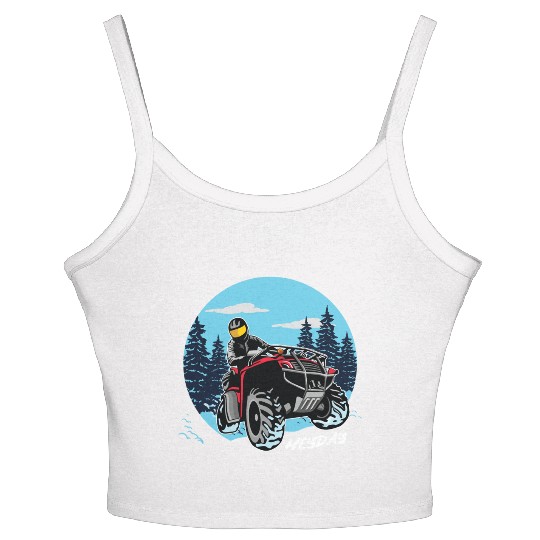 ATV/Quad "Winter Riding" style logo. By "Hey Day" Women's Spaghetti Strap Tank Top