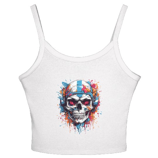 Skull Givin' Raspberry Dk Women's Spaghetti Strap Tank Top