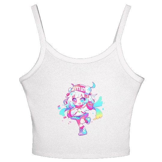 Cute Cartoon Girl Women's Spaghetti Strap Tank Top