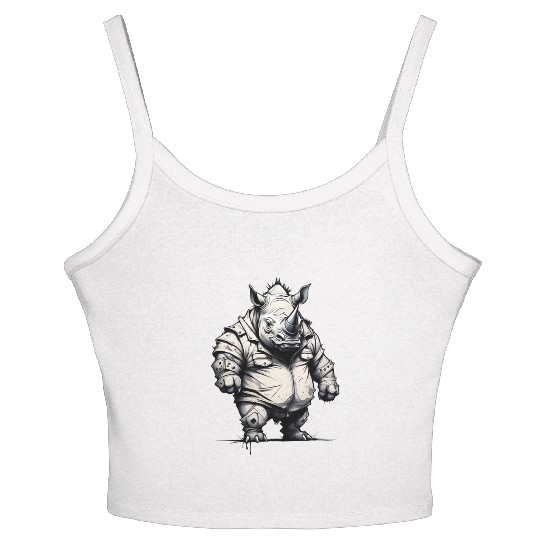 Combative Rhinoceros Women's Spaghetti Strap Tank Top