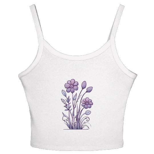 Lavender Majesty: A Tapestry of Orchids and Lilacs Women's Spaghetti Strap Tank Top