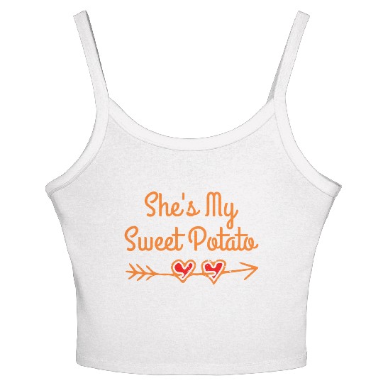 I Yam She's My Sweet Potato Thanksgiving Women's Spaghetti Strap Tank Top