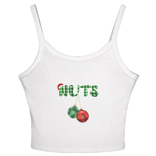Chest Nuts Christmas Funny Couple Matching Women's Spaghetti Strap Tank Top