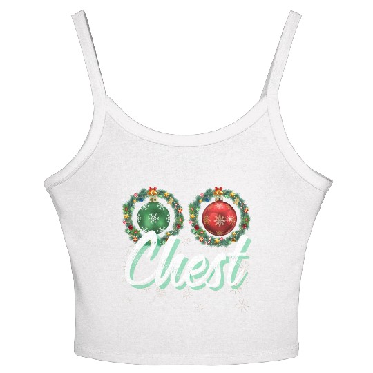 Chest Nuts Christmas Couple Funny Matching Women's Spaghetti Strap Tank Top
