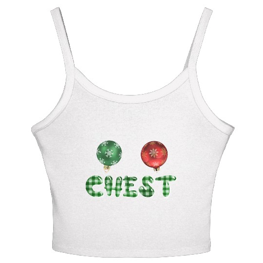 Chest Nuts Christmas Couple Funny Matching Women's Spaghetti Strap Tank Top