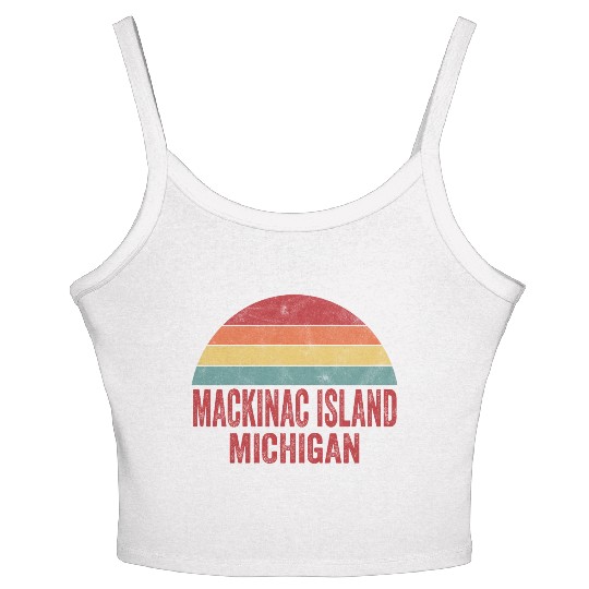 Vintage Mackinac Island Michigan Women's Spaghetti Strap Tank Top
