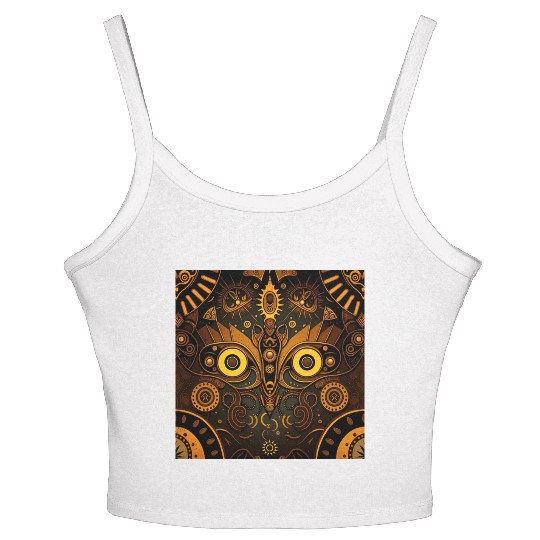 New Age 1920s Abstract Steampunk Design Women's Spaghetti Strap Tank Top