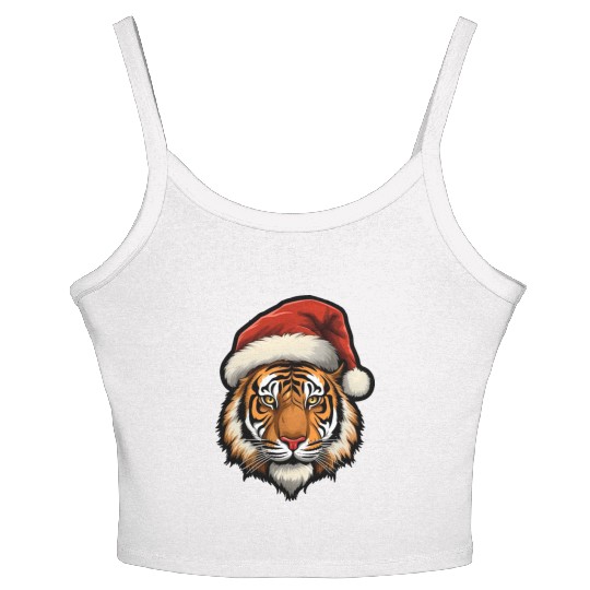 Tiger Christmas Women's Spaghetti Strap Tank Top