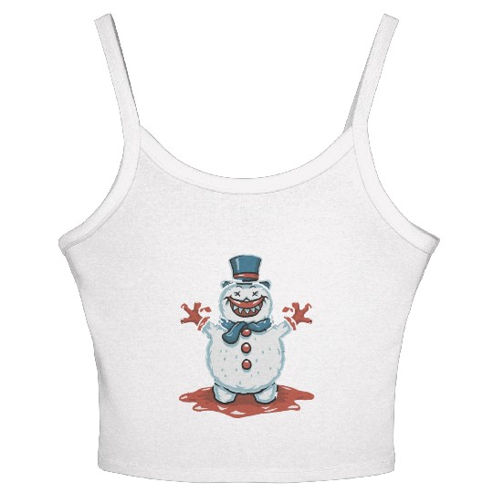 frosty snowman creepy Women's Spaghetti Strap Tank Top