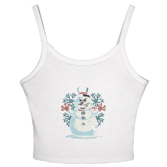 frosty snowman creepy Women's Spaghetti Strap Tank Top