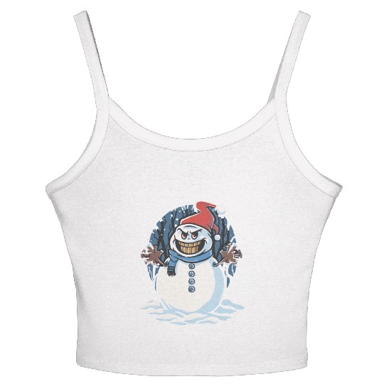 frosty snowman creepy Women's Spaghetti Strap Tank Top