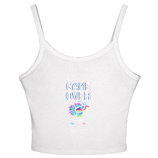 8 bit Arcade Retro Game Over Betta Fish Women's Spaghetti Strap Tank Top