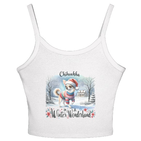 Chihuahua In a Winter Wonderland Women's Spaghetti Strap Tank Top
