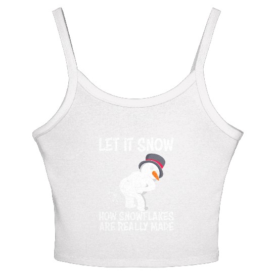 Snowman Let it Snow Winter Time Snowmen Women's Spaghetti Strap Tank Top