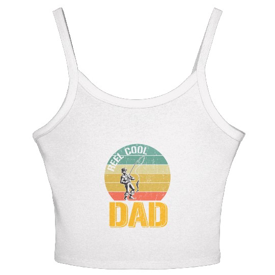 Mens Reel Cool Dad Women's Spaghetti Strap Tank Top Funny Fisherman Christmas