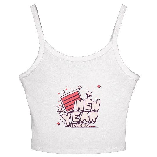 NYE New Year Loading Cheers To Festive New Year's Women's Spaghetti Strap Tank Top