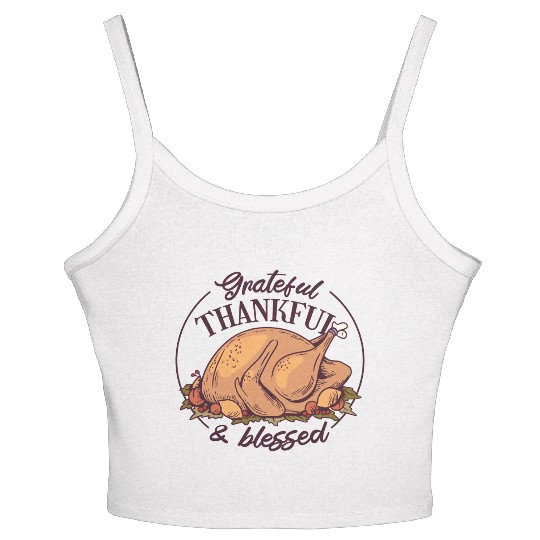 Grateful, Thankful and Blessed Women's Spaghetti Strap Tank Top
