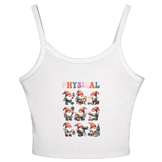 Christmas Gnome Santa Physical Therapy Xmas Women's Spaghetti Strap Tank Top