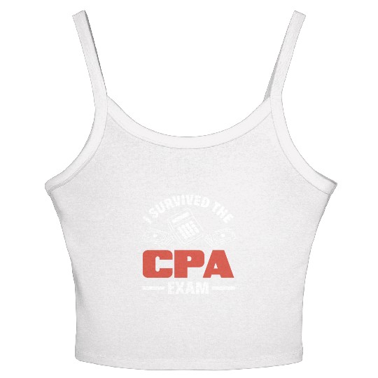 I Survived The CPA Exam Funny Accountant Gift Women's Spaghetti Strap Tank Top