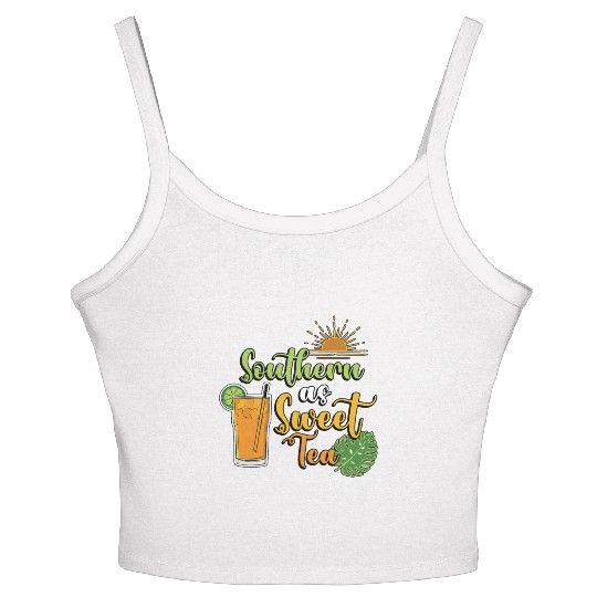 Sweet Tea Southern As Sweet Tea Southern Country Women's Spaghetti Strap Tank Top
