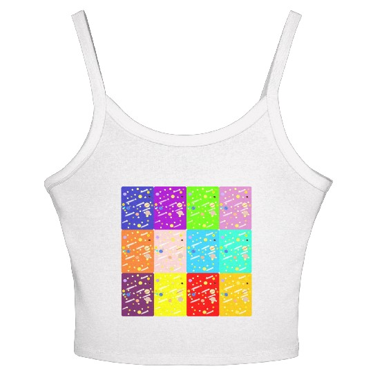 Universe Colors Sky Galaxy Colorful Pattern Design Women's Spaghetti Strap Tank Top