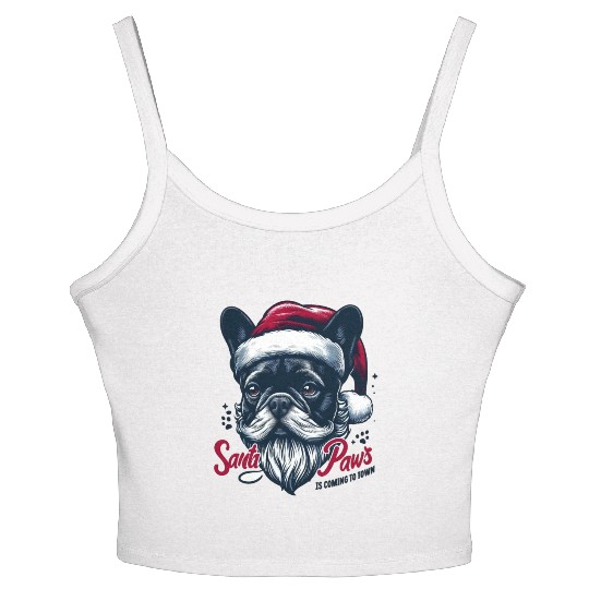 SANTA PAWS IS COMING TO TOWN Women's Spaghetti Strap Tank Top