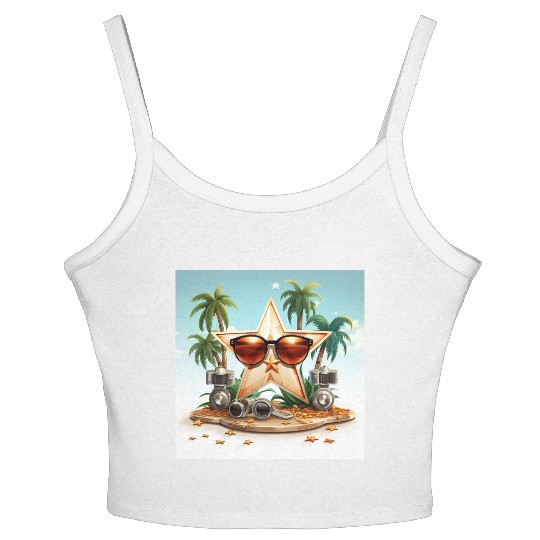 A charming kawaii style Hollywood Walk Women's Spaghetti Strap Tank Top