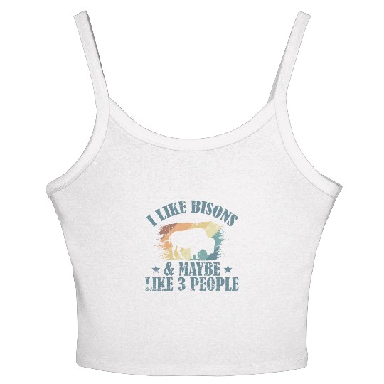 I Like Bisons and Maybe Like 3 People Women's Spaghetti Strap Tank Top