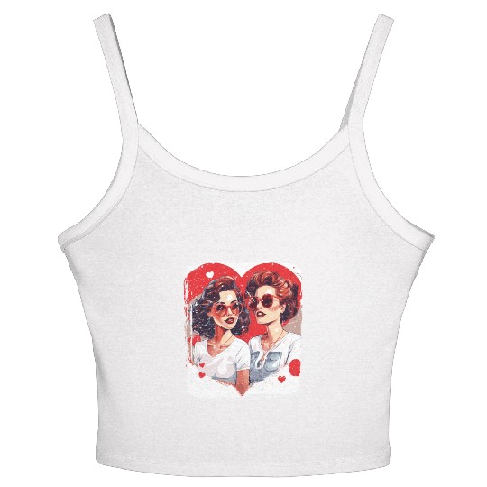 Valentines Day Outfit For Her And Her in love Women's Spaghetti Strap Tank Top