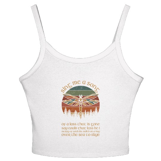 Outlander Theme Sing Me A Song Trees Dragonfly Women's Spaghetti Strap Tank Top