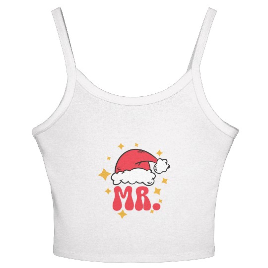 Mr And Mrs Claus Christmas Couples Matching Pajama Women's Spaghetti Strap Tank Top