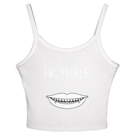 Ew People Mouth Fangs Women's Spaghetti Strap Tank Top