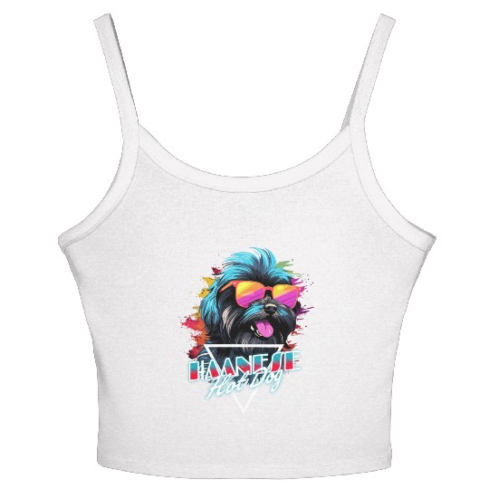 Retro Wave Havanese Hot Dog Women's Spaghetti Strap Tank Top