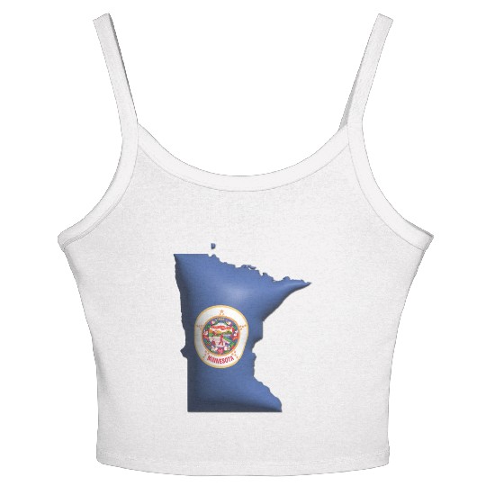 Minnesota - 3D Flag Map Women's Spaghetti Strap Tank Top