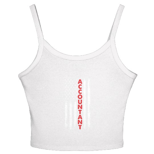 Patriotic US Flag Accountant Funny Accountant Gift Women's Spaghetti Strap Tank Top