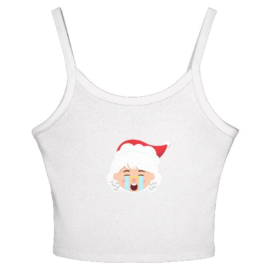 Mrs Claus Emoticons Crying Out Loud Christmasfunny Women's Spaghetti Strap Tank Top