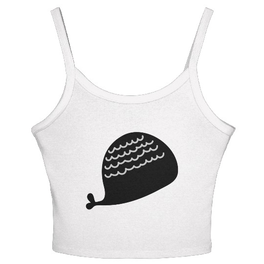 Lonely Black Whale In The Ocean Women's Spaghetti Strap Tank Top