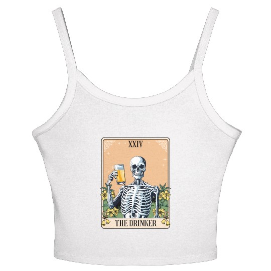 Funny Tarot Card Craft Beer Alcohol Women's Spaghetti Strap Tank Top