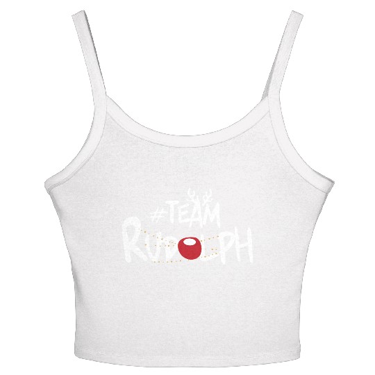 Team Rudolph Funny Christmas Reindeer Lover Meme Women's Spaghetti Strap Tank Top