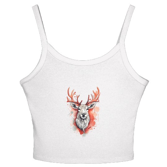 Reindeer Sublime Antler Silhouette Top Women's Spaghetti Strap Tank Top