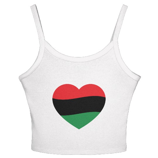 Pan African Flag Love Heart Women's Spaghetti Strap Tank Top
