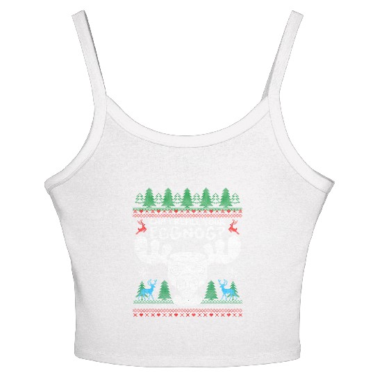 Can I Refill your Eggnog? Ugly Christmas Themed Women's Spaghetti Strap Tank Top