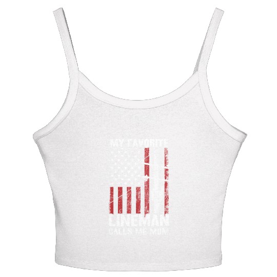 Mothers day my favorite lineman Women's Spaghetti Strap Tank Top