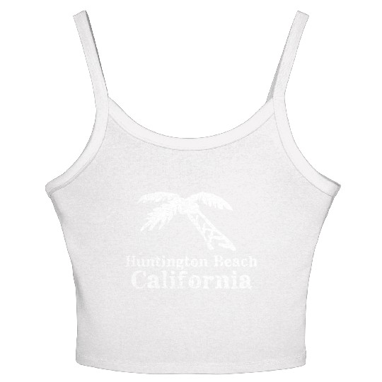Huntington Beach California Palm Tree Souvenirs Women's Spaghetti Strap Tank Top