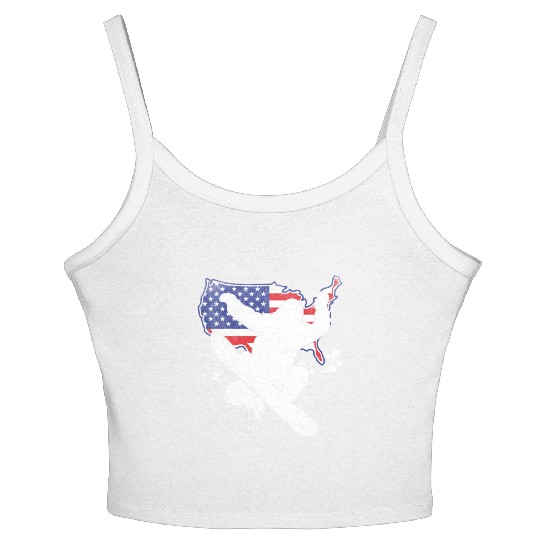 Snowboard USA Flag Snowboarding Snowboarder Women's Spaghetti Strap Tank Top