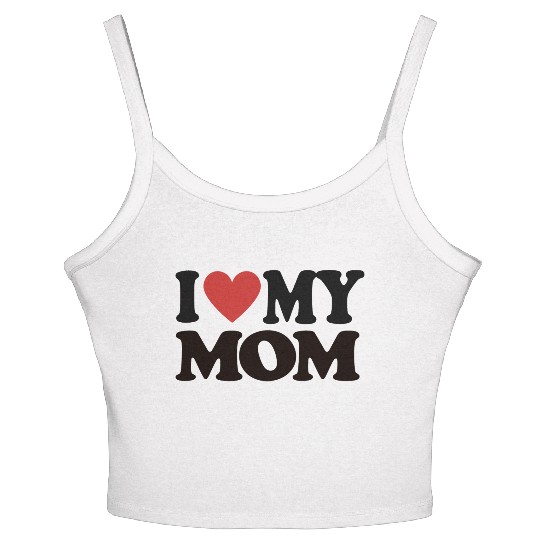 I Love My Mom Men's Muscle Women's Spaghetti Strap Tank Top Sleeveless Gym