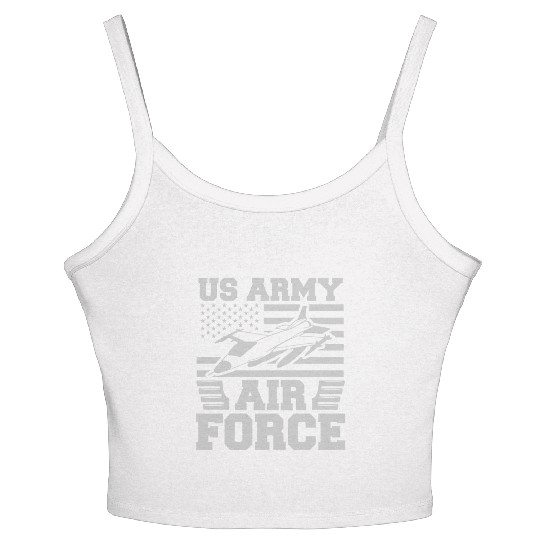 US Flag Airplane Patriotic American Pilot Women's Spaghetti Strap Tank Top