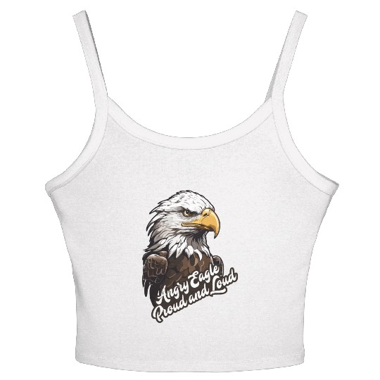 Angry Eagle Proud and Loud Women's Spaghetti Strap Tank Top design