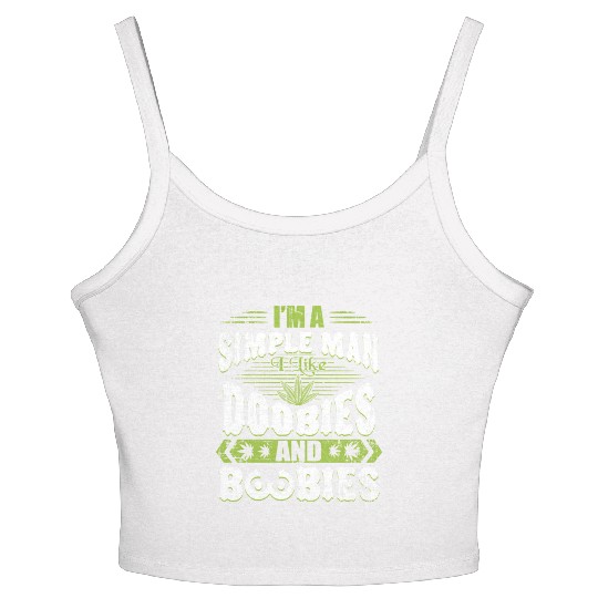 Marijuana Doobies And Boobies Smoking Pot Weed Women's Spaghetti Strap Tank Top