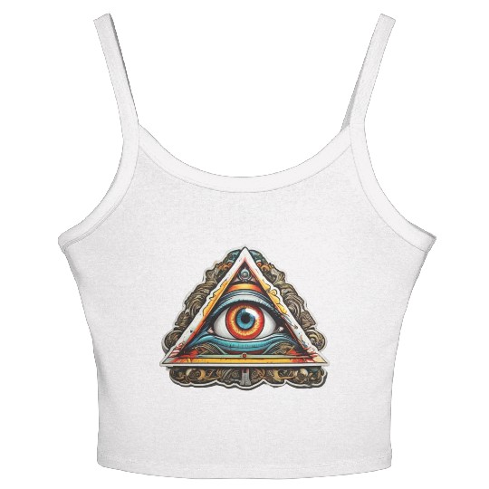 secret society illuminati Women's Spaghetti Strap Tank Top